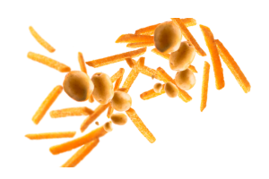 Pommes de terre à moitié frites